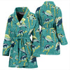 Sea Turtle Pattern Print Design T08 Women Bathrobe