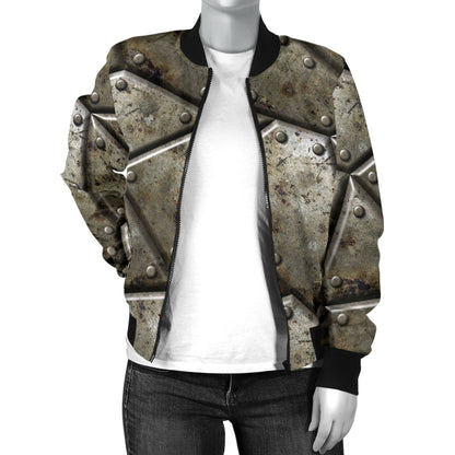 Armor Pattern Print Design 01 Women's Bomber Jacket