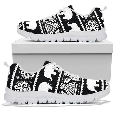 Elephant Pattern Sneakers White Bottom Shoes