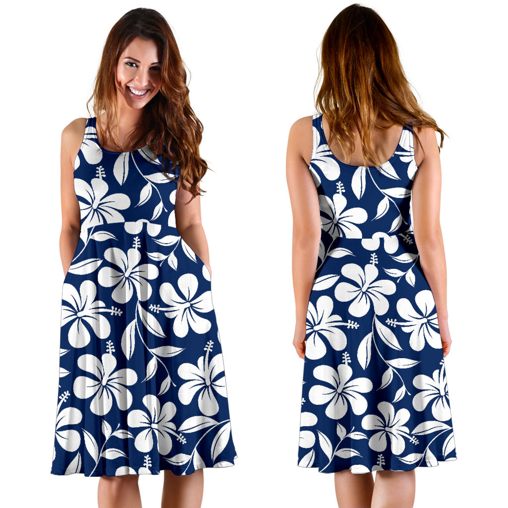 Hibiscus Pattern Print Design HB031 Midi Dress