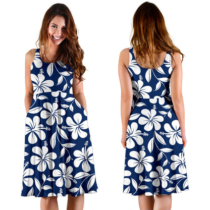 Hibiscus Pattern Print Design HB031 Midi Dress