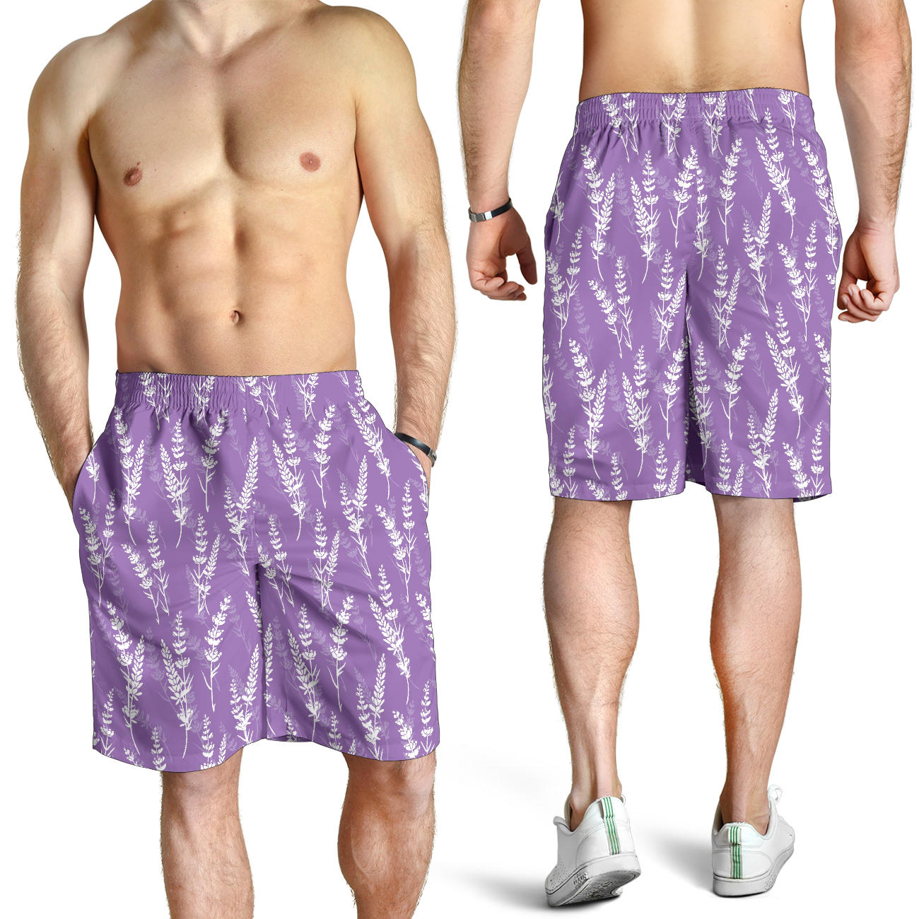 Lavender Pattern Print Design LV08 Mens Shorts