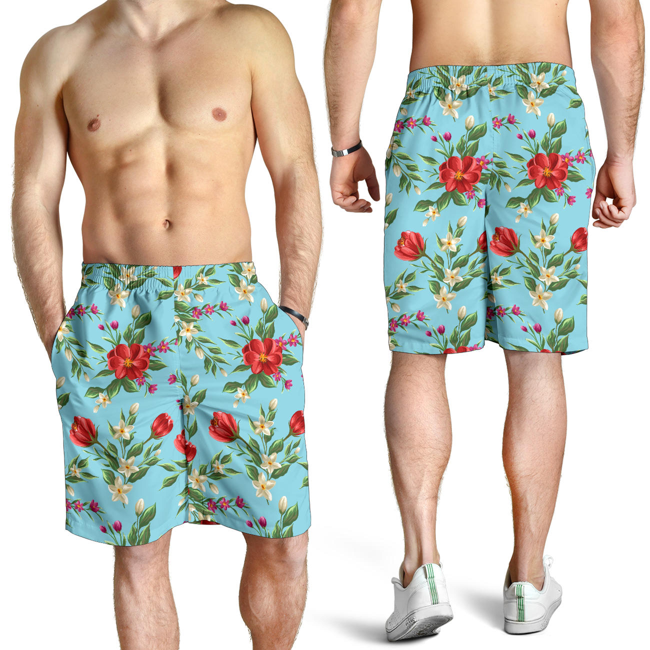 Summer Floral Pattern Print Design SF011 Mens Shorts