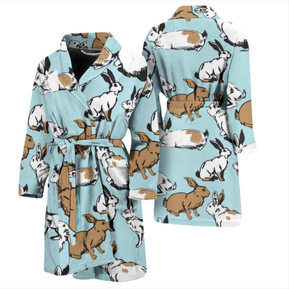 Rabbit Pattern Print Design RB018 Men Bathrobe