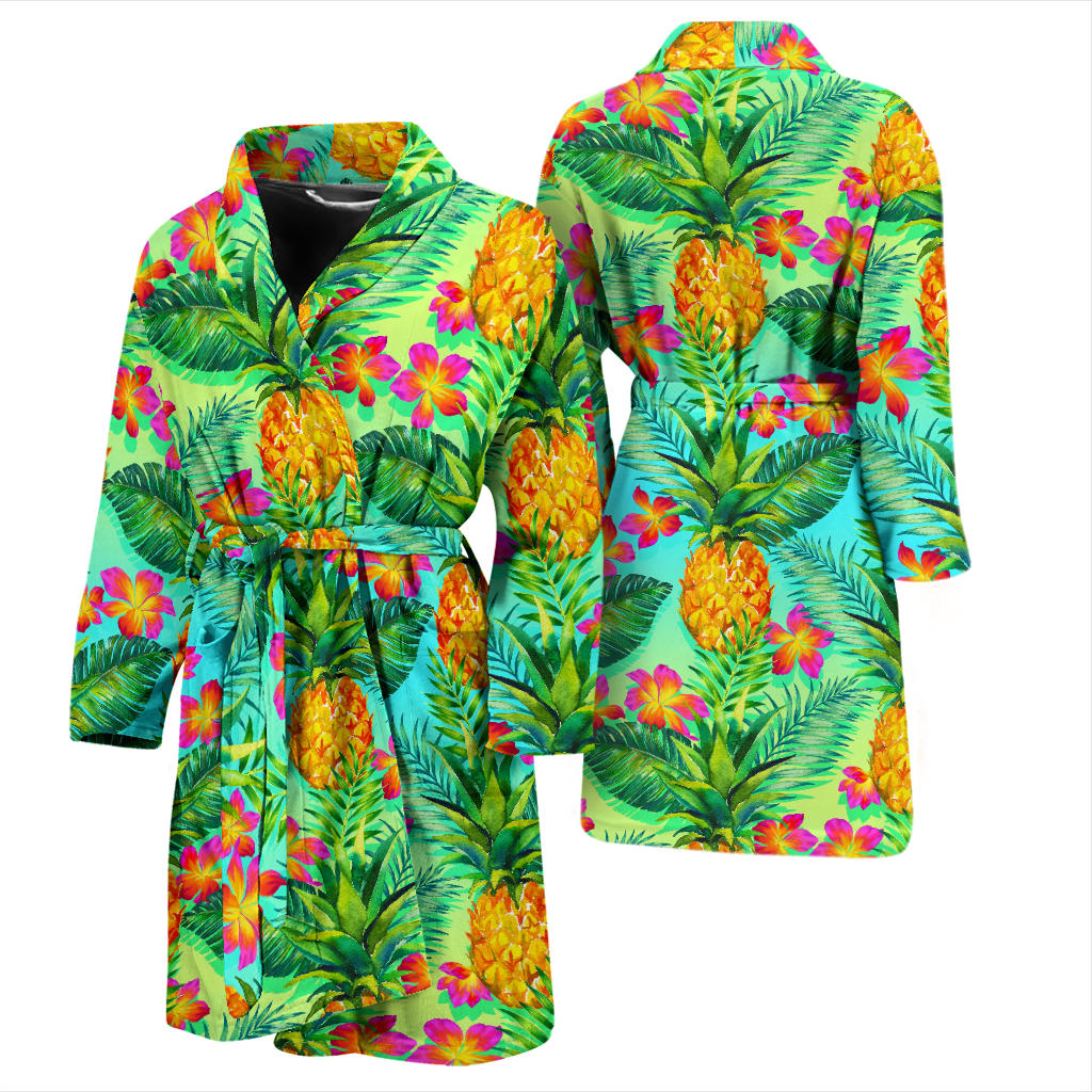Pineapple Pattern Print Design PP010 Men Bathrobe