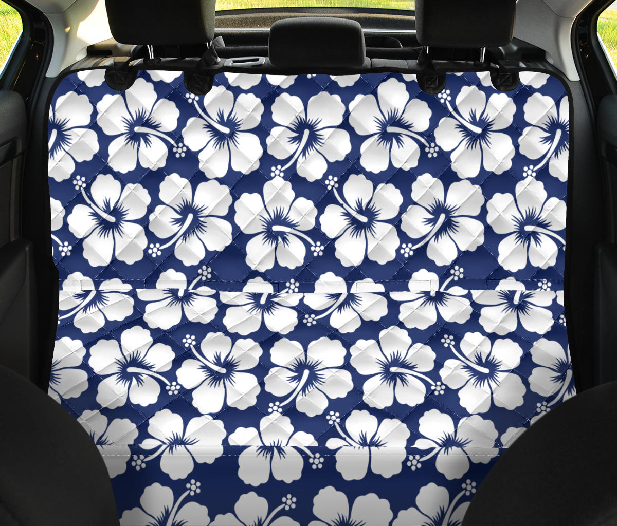 Hibiscus Pattern Print Design HB013 Rear Dog  Seat Cover