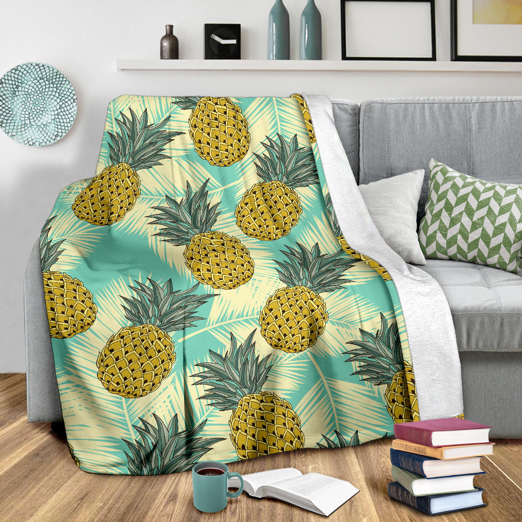 Pineapple Pattern Print Design PP03 Fleece Blanket - JorJune