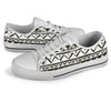 Hand draw Tribal Aztec White Bottom Low Top Shoes