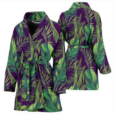 Palm Leaves Pattern Print Design PL03 Women Bathrobe