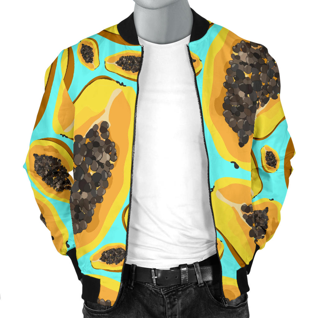 Papaya Pattern Print Design PP03 Men Bomber Jacket