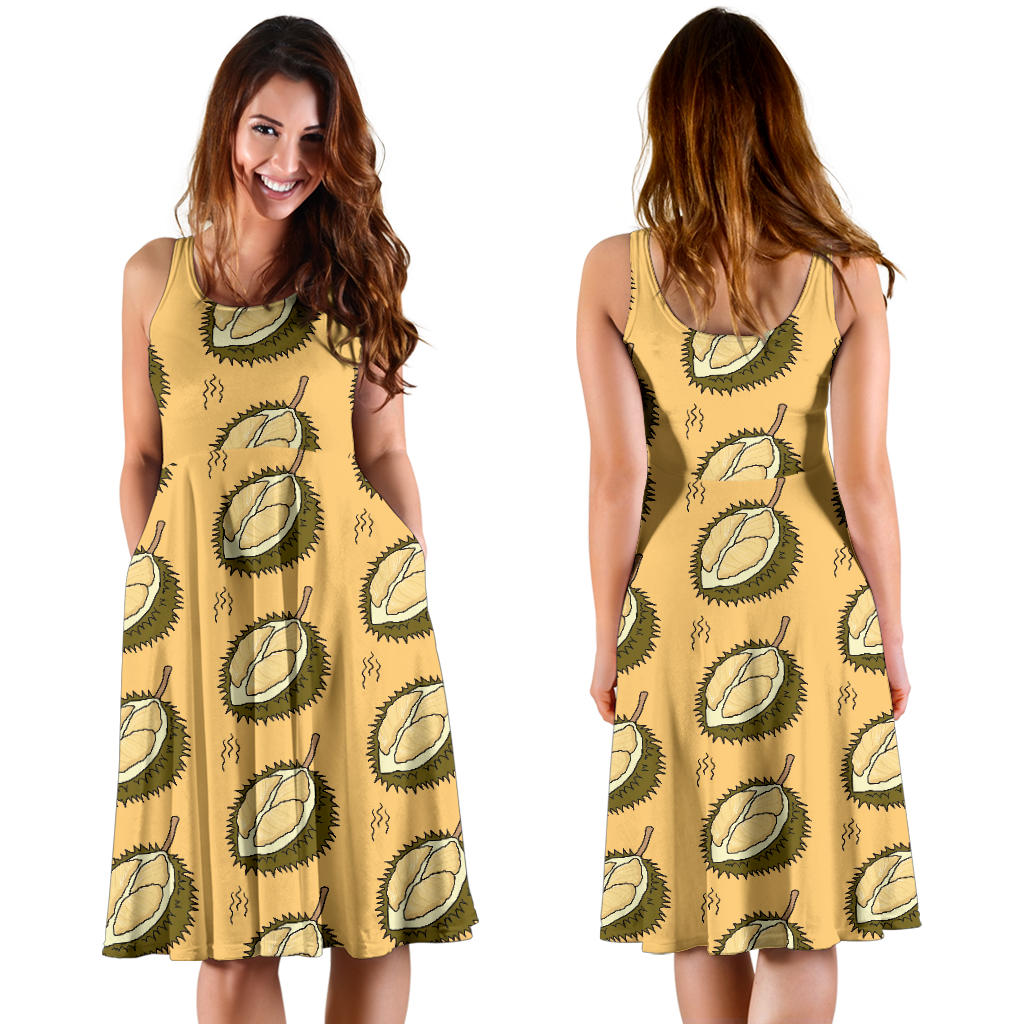 Durian Pattern Print Design DR02 Midi Dress