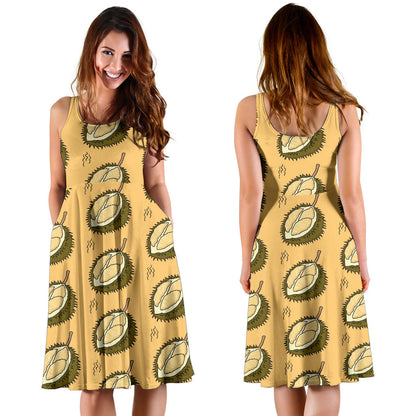 Durian Pattern Print Design DR02 Midi Dress