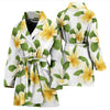 Yellow Plumeria Pattern Print Design PM012 Women Bathrobe