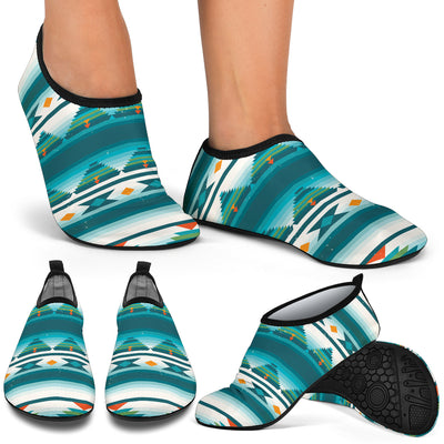 Blue Tribal Aztec Aqua Water Shoes