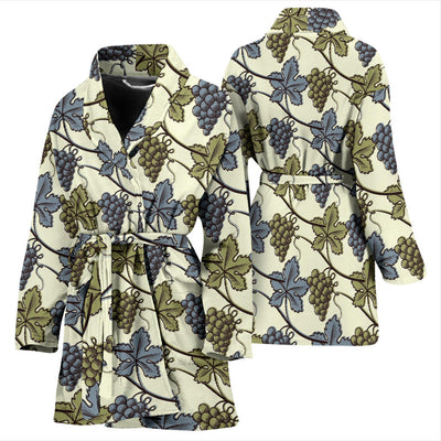 Grape Pattern Print Design GP03 Women Bathrobe