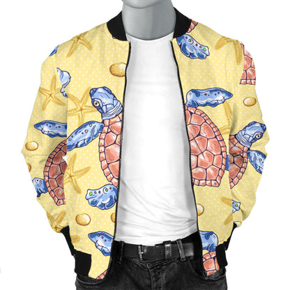 Sea Turtle Pattern Print Design T06 Men Bomber Jacket