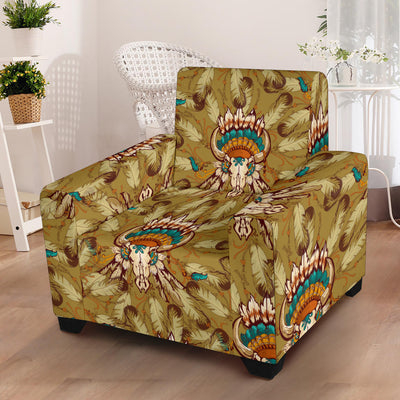 Native Indian Buffalo head Armchair Slipcover