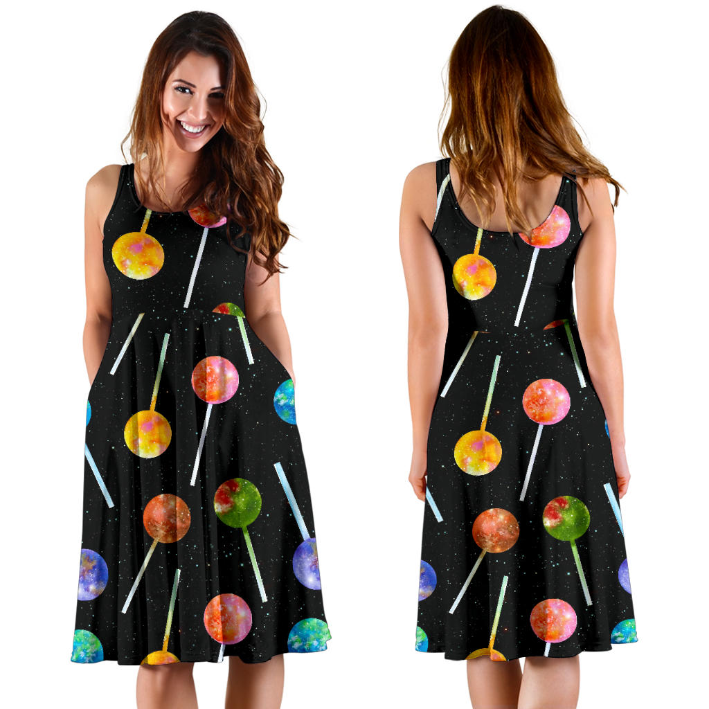 Lollipop Pattern Print Design LL04 Midi Dress