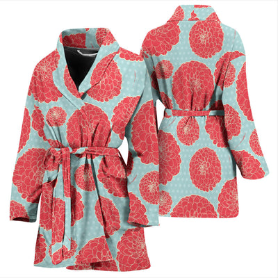 Marigold Pattern Print Design MR04 Women Bathrobe