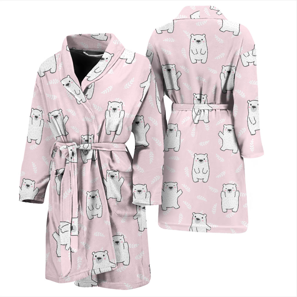 Polar Bear Pattern Print Design PB09 Men Bathrobe