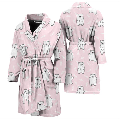 Polar Bear Pattern Print Design PB09 Men Bathrobe
