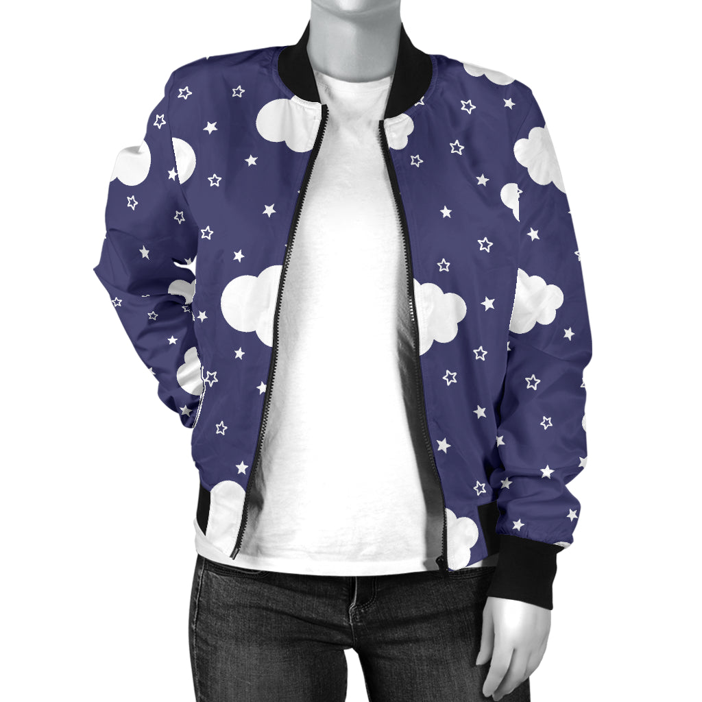Cloud Pattern Print Design 03 Women's Bomber Jacket