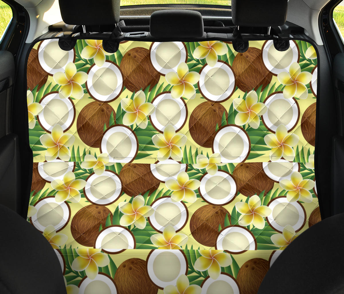 Coconut Pattern Print Design CN02 Rear Dog  Seat Cover