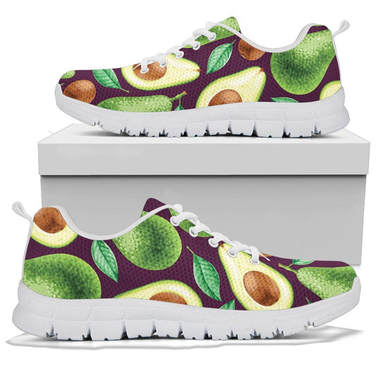 Avocado Pattern Print Design AC08 Sneakers White Bottom Shoes