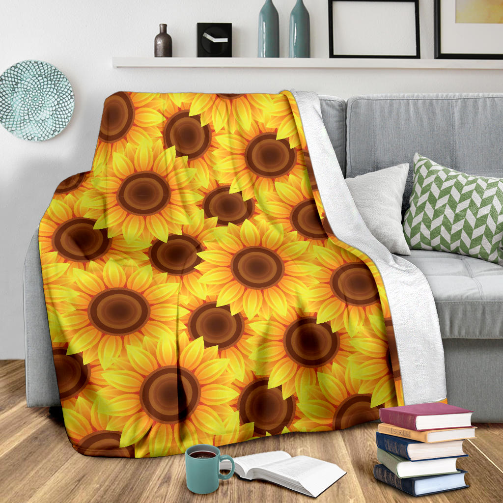 Sunflower Pattern Print Design SF07 Fleece Blanket