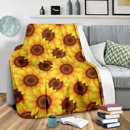 Sunflower Pattern Print Design SF07 Fleece Blanket