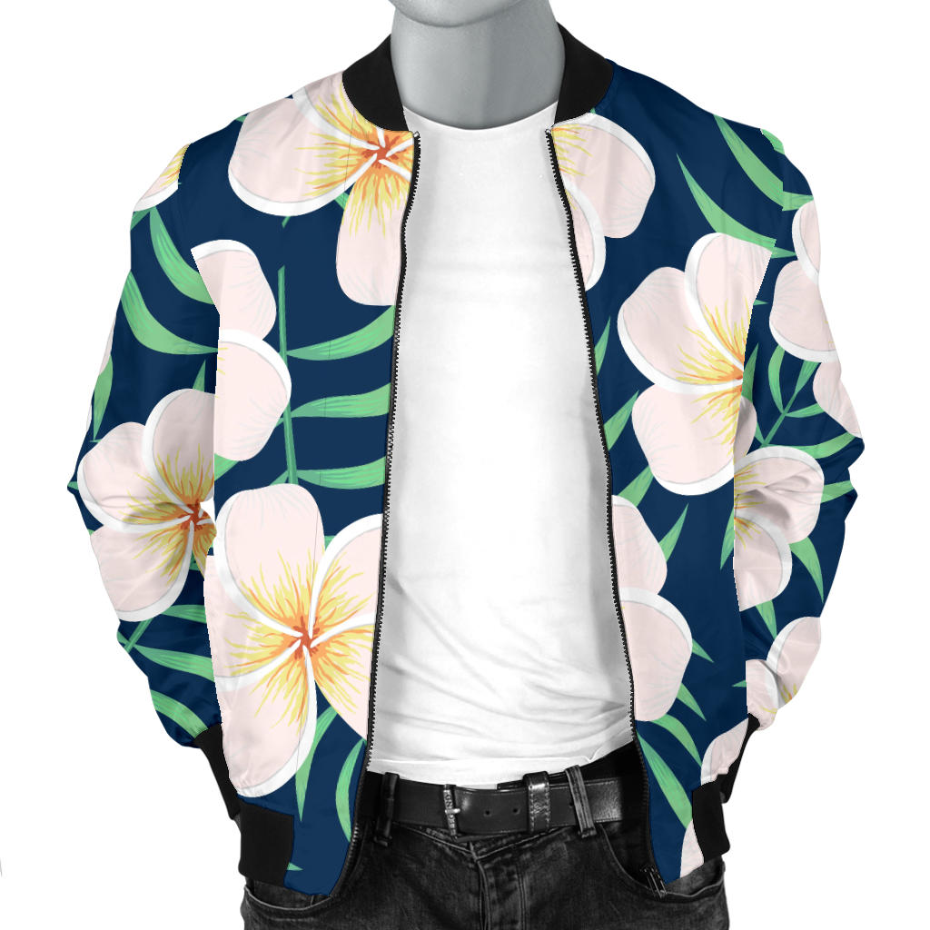 Pink Plumeria Pattern Print Design PM016 Men Bomber Jacket