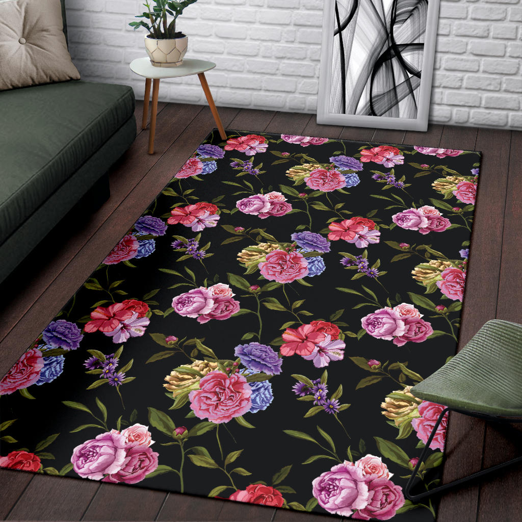 Carnations Pattern Print Design CN05 Area Rugs