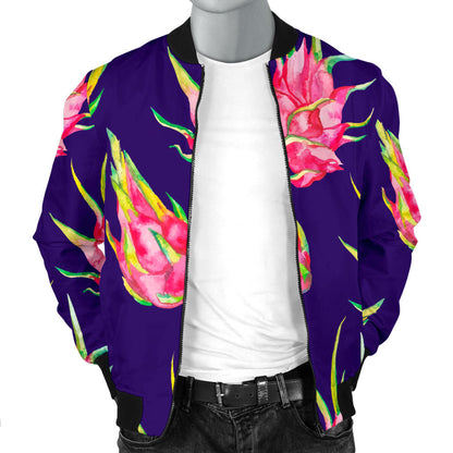 Dragonfruit Pattern Print Design DF02 Men Bomber Jacket