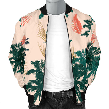 Palm Tree Pattern Print Design PT014 Men Bomber Jacket