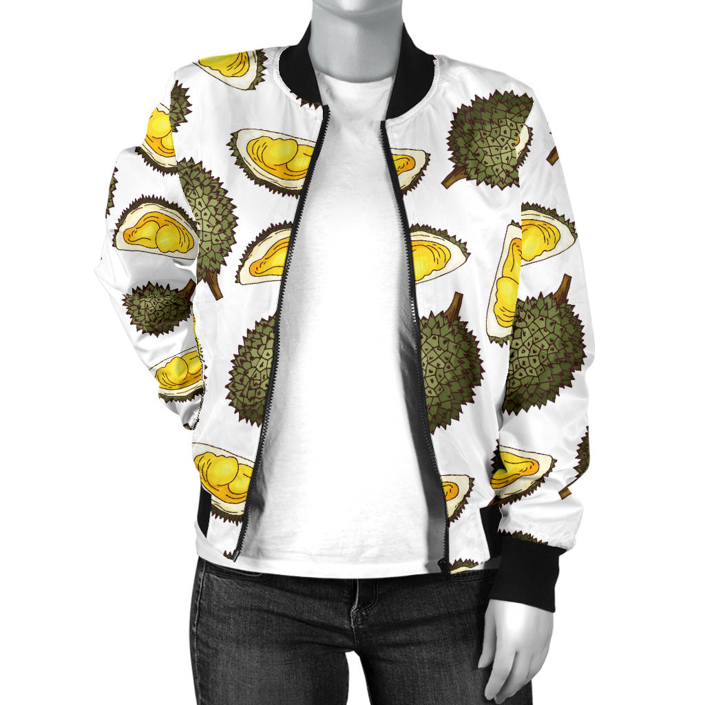 Durian Pattern Print Design DR03 Women Bomber Jacket