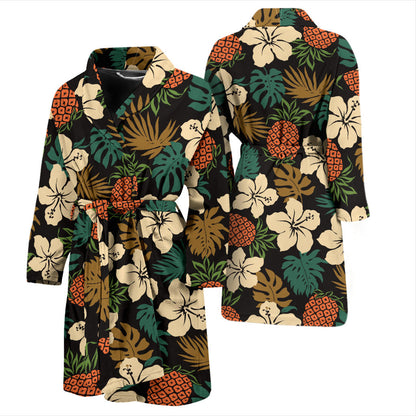 Hawaiian Themed Pattern Print Design H08 Men Bathrobe
