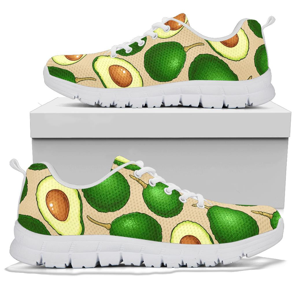 Avocado Pattern Print Design AC010 Sneakers White Bottom Shoes