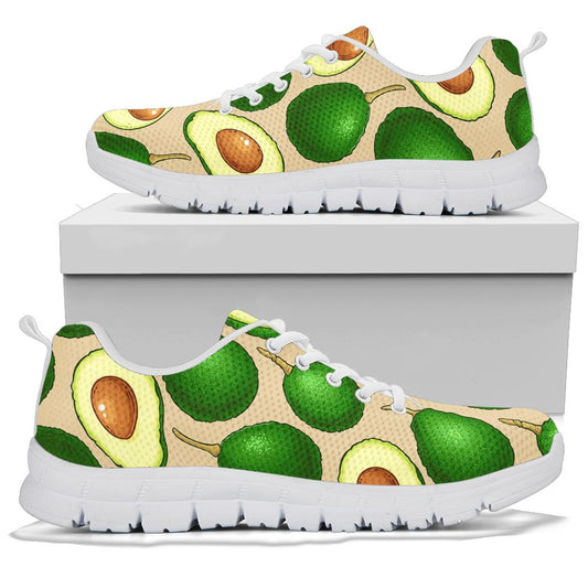 Avocado Pattern Print Design AC010 Sneakers White Bottom Shoes