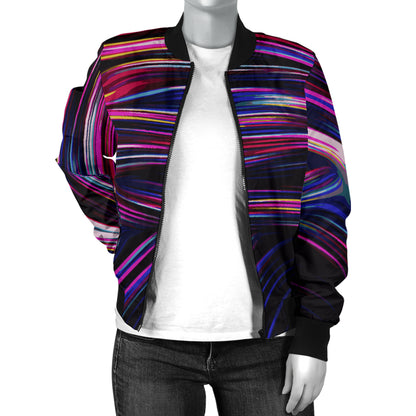 Liquid Pattern Print Design 01 Women's Bomber Jacket