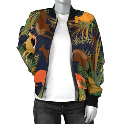 Kangaroos Pattern Print Design 07 Women's Bomber Jacket