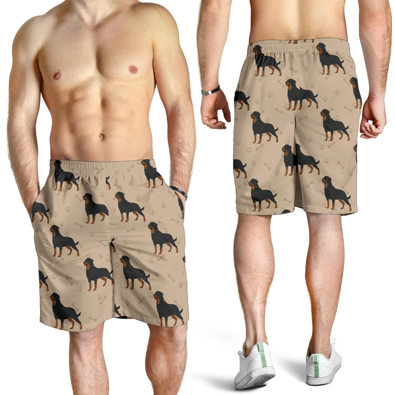 Rottweiler Pattern Print Design A01 Mens Shorts