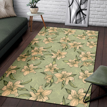 Lily Pattern Print Design LY06 Area Rugs