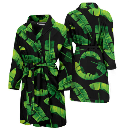 Banana Leaf Pattern Print Design BL02 Men Bathrobe