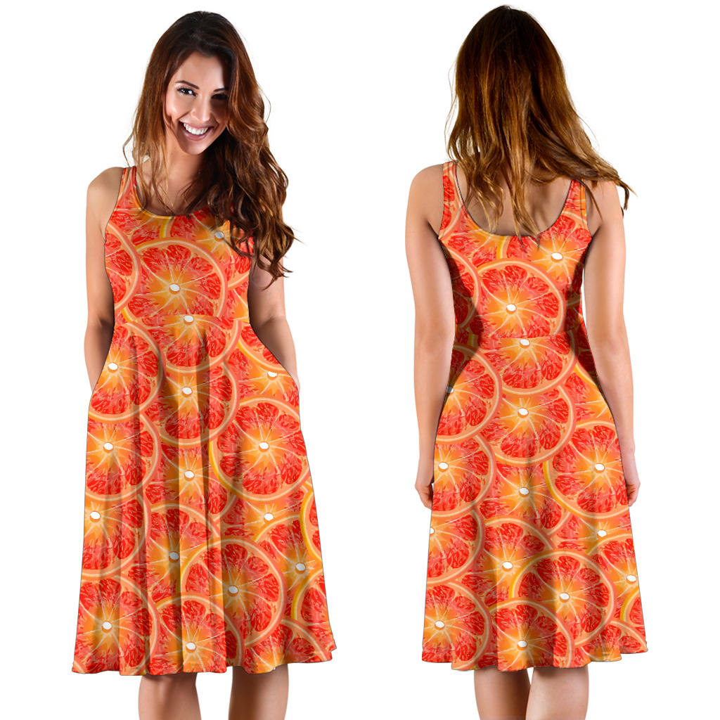 Grapefruit Pattern Print Design GF06 Midi Dress