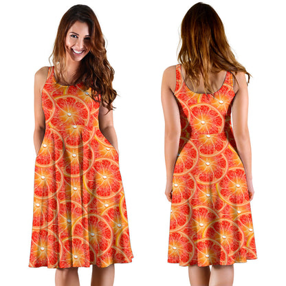 Grapefruit Pattern Print Design GF06 Midi Dress