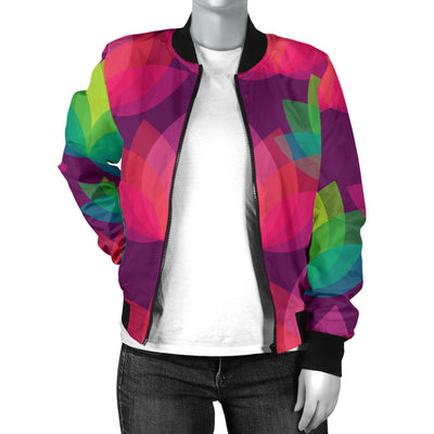 Lotus Pattern Print Design 02 Women's Bomber Jacket