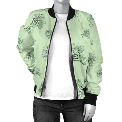 Broccoli Pattern Print Design 05 Women's Bomber Jacket