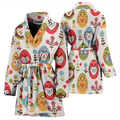 Easter Eggs Pattern Print Design RB011 Women Bathrobe