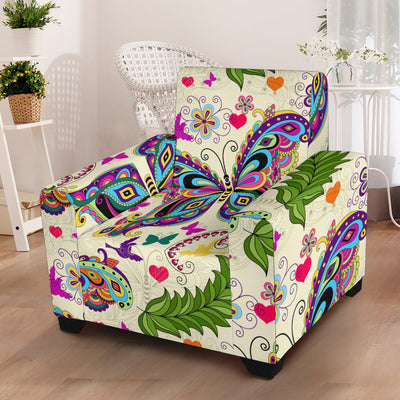 Butterfly Colorful Indian Style Armchair Slipcover