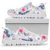 Hibiscus Print Sneakers White Bottom Shoes